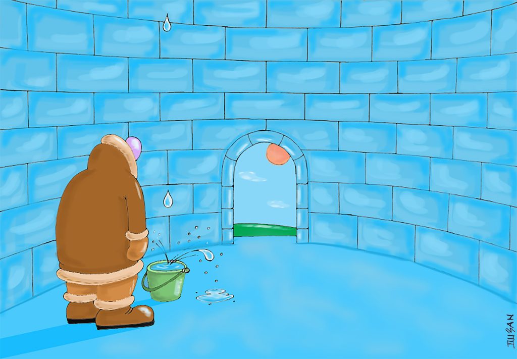 Global warming and Polar House 11 Global warming and Polar House cartoon