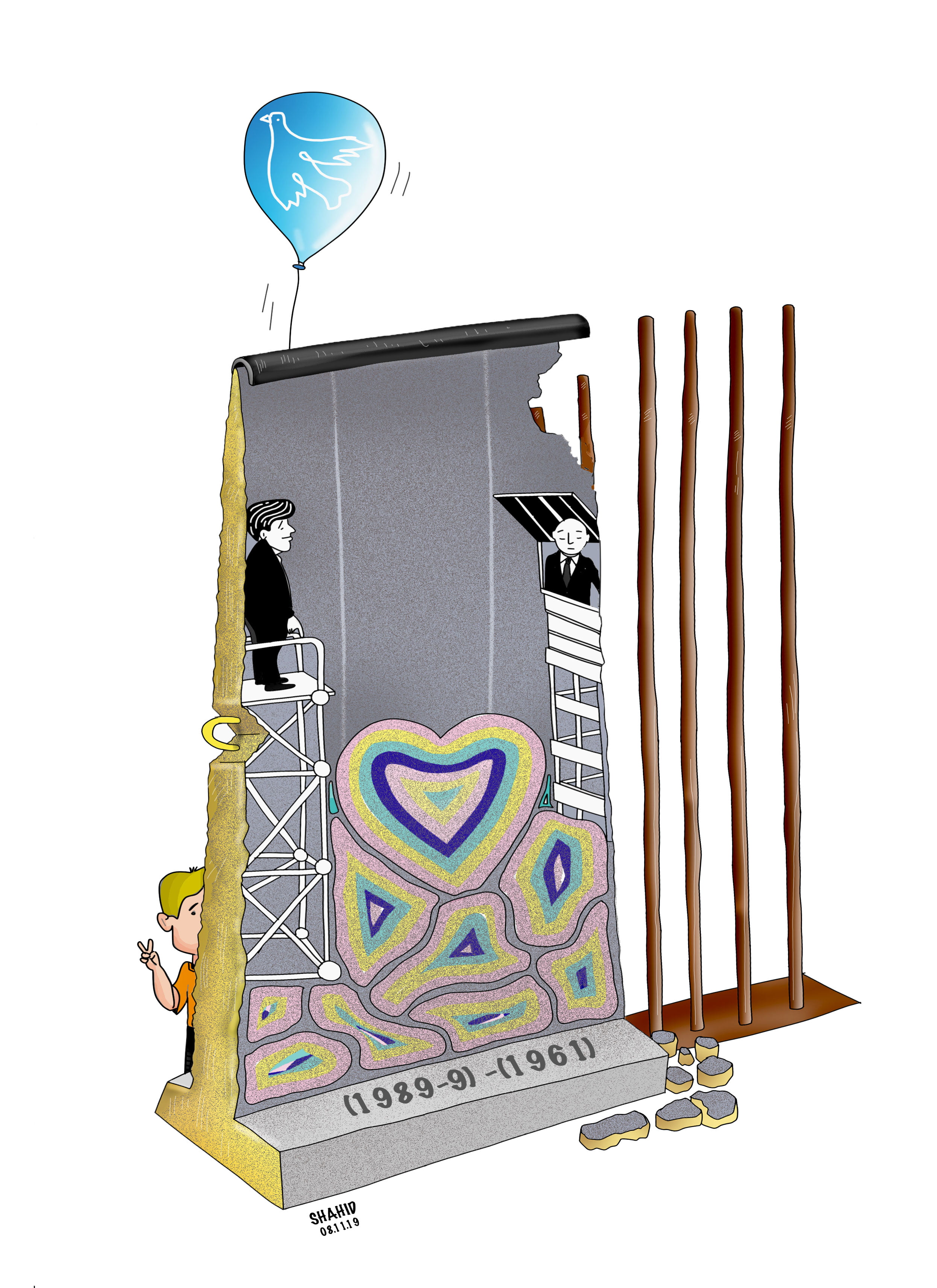 cartoon 141 - Collapse of the Berlin Wall