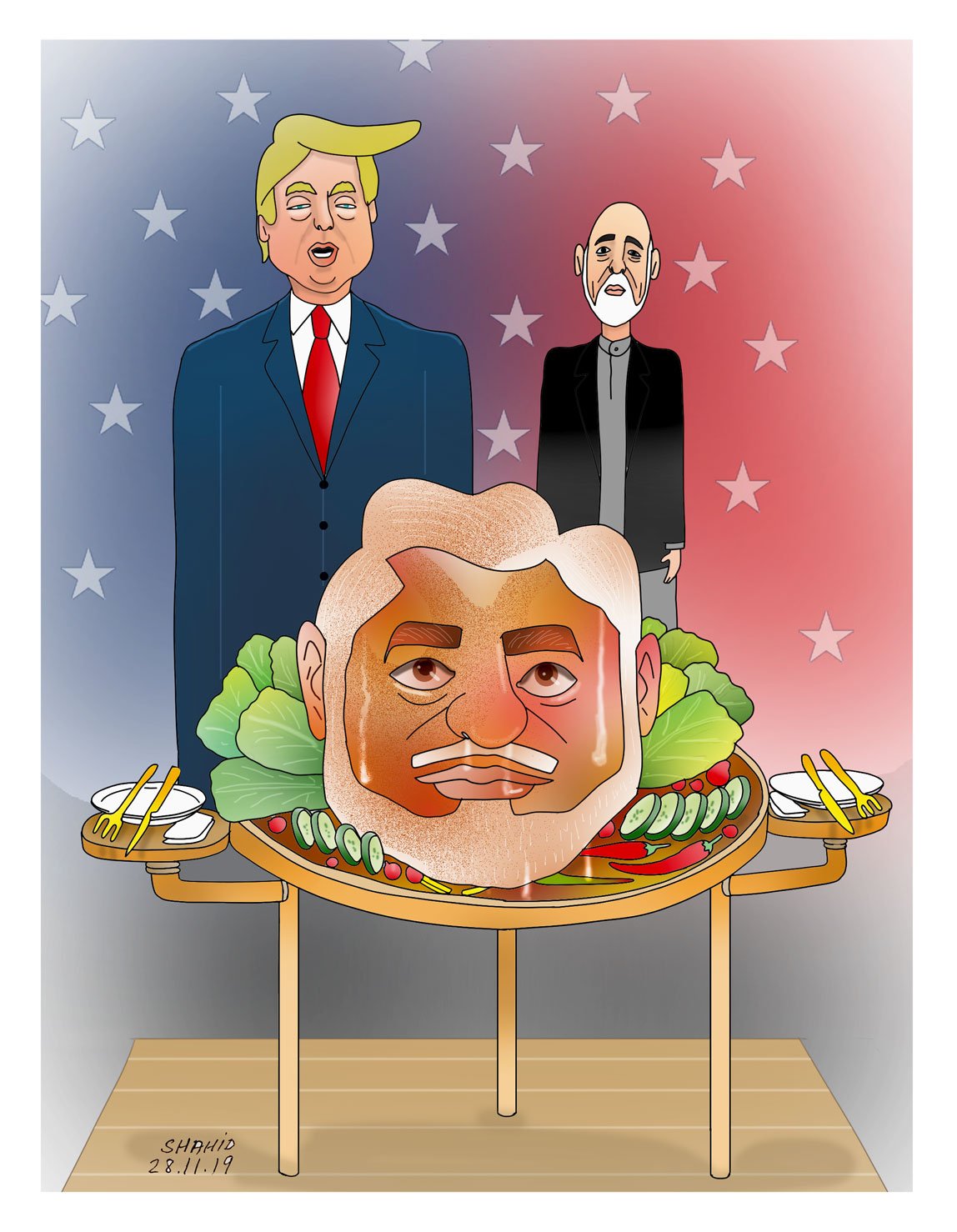 cartoon401 - Trump surprise Thanksgiving visit in Afghanistan