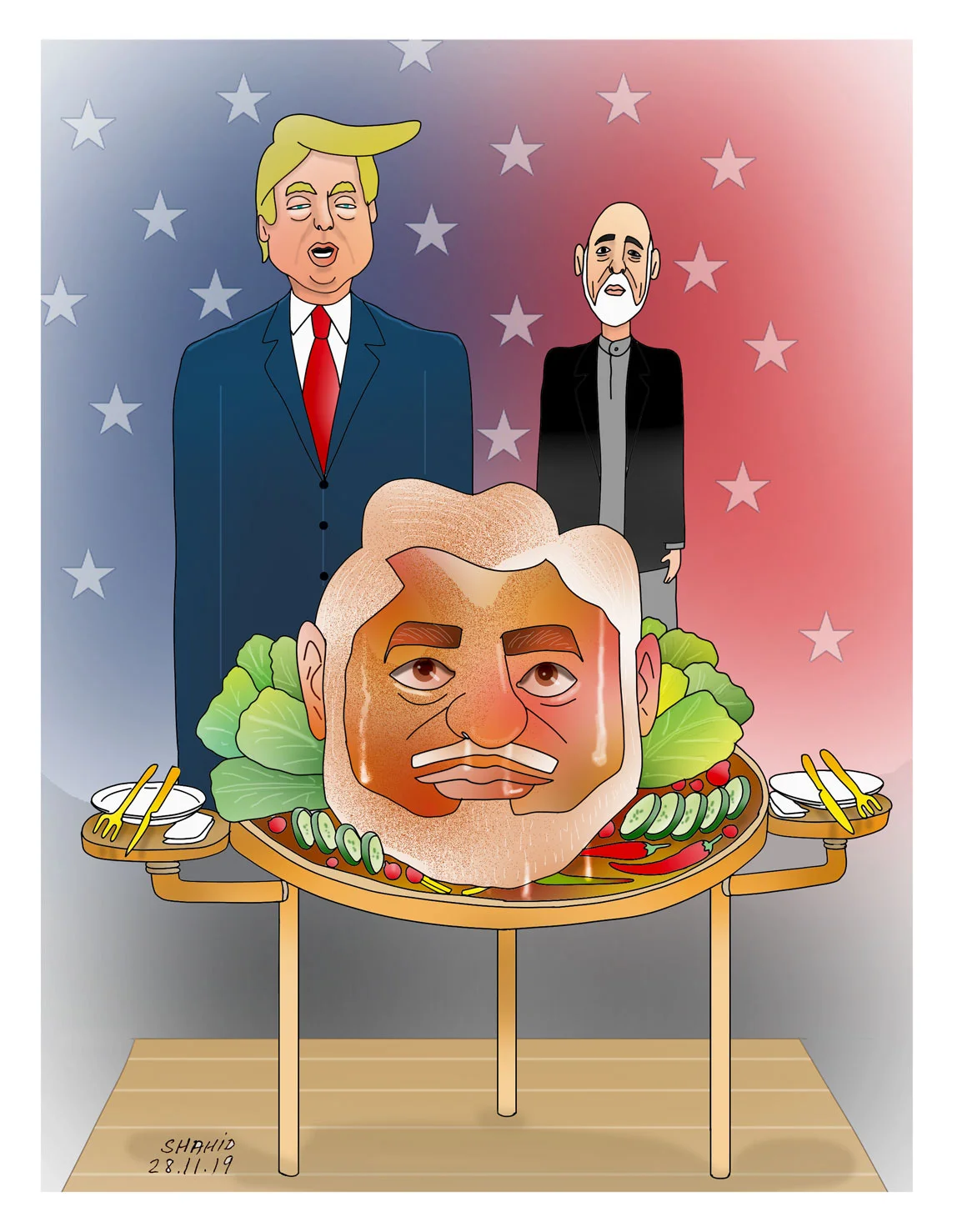 cartoon401 - Trump surprise Thanksgiving visit in Afghanistan