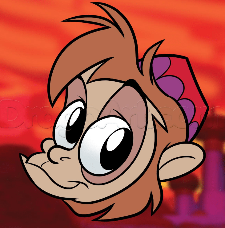 How To Draw Abu From The Animated Film Aladdin 7 Steps Toons Mag
