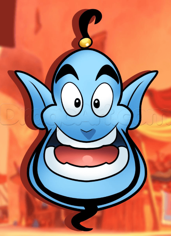 How To Draw Genie Easy From Aladdin, 6 Steps - Toons Mag
