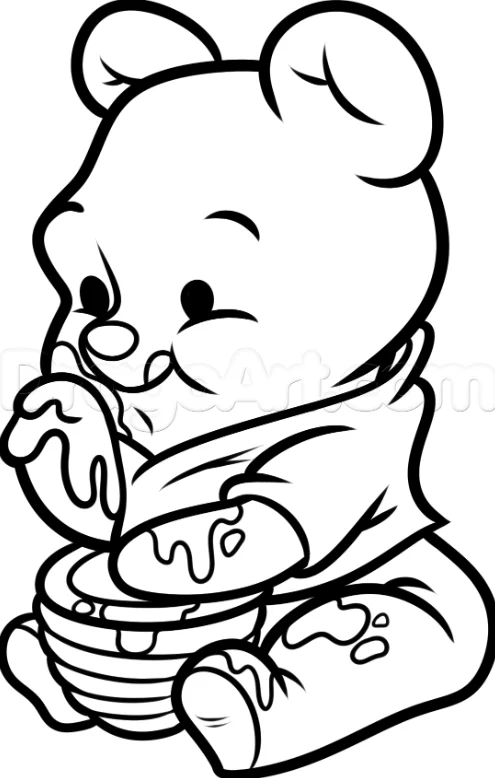 How to Draw Chibi Winnie the Pooh Bear Final