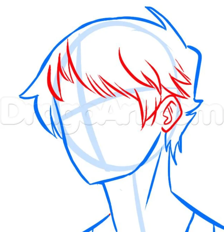 How To Draw Anime Boys Hair Step By Step!