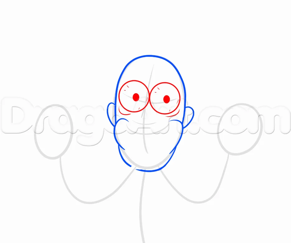 Step 3 1 - How to Draw Tiny Rick From Rick and Morty, Easy Tutorial, 9 Steps