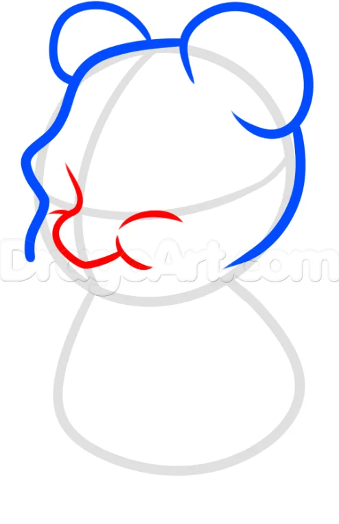 Step 3 12 - How to Draw Chibi Winnie the Pooh Bear, Easy Tutorial,10 Steps