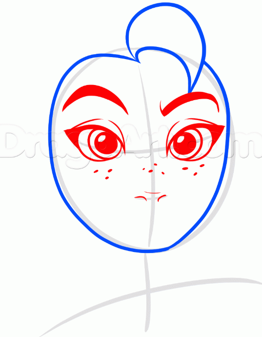 Step 3 29 - How to Draw Elsa For Kids From Frozen, Easy Tutorial, 6 Steps