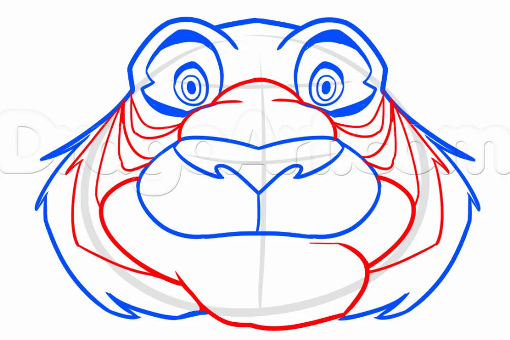 Step 4 19 - How to Draw Rajah from Aladdin, Easy Tutorial, 6 Steps