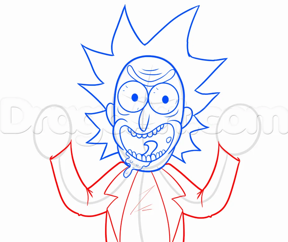 Step 7 1 - How to Draw Tiny Rick From Rick and Morty, Easy Tutorial, 9 Steps