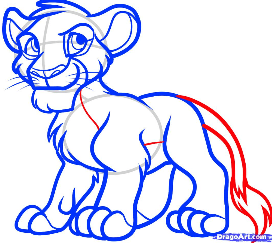 How To Draw Simba From The Lion King, Easy Tutorial, 9 Steps - Toons Mag