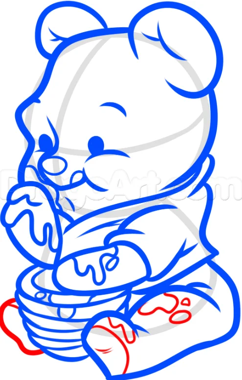 How to Draw Chibi Winnie the Pooh Bear step 9