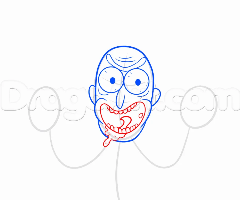 step 5 1 - How to Draw Tiny Rick From Rick and Morty, Easy Tutorial, 9 Steps