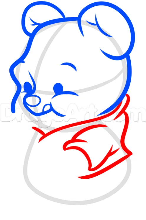 step 5 12 - How to Draw Chibi Winnie the Pooh Bear, Easy Tutorial,10 Steps