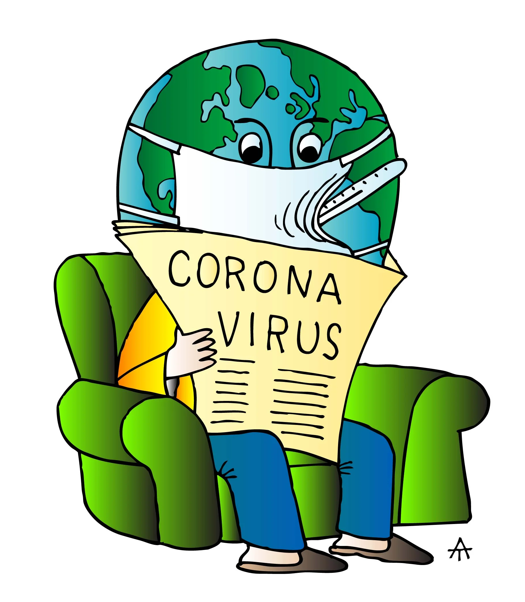 Scared of Coronavirus Cartoon