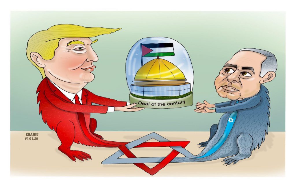 Deal of the century: A political cartoon about Palestine, Israel and United States