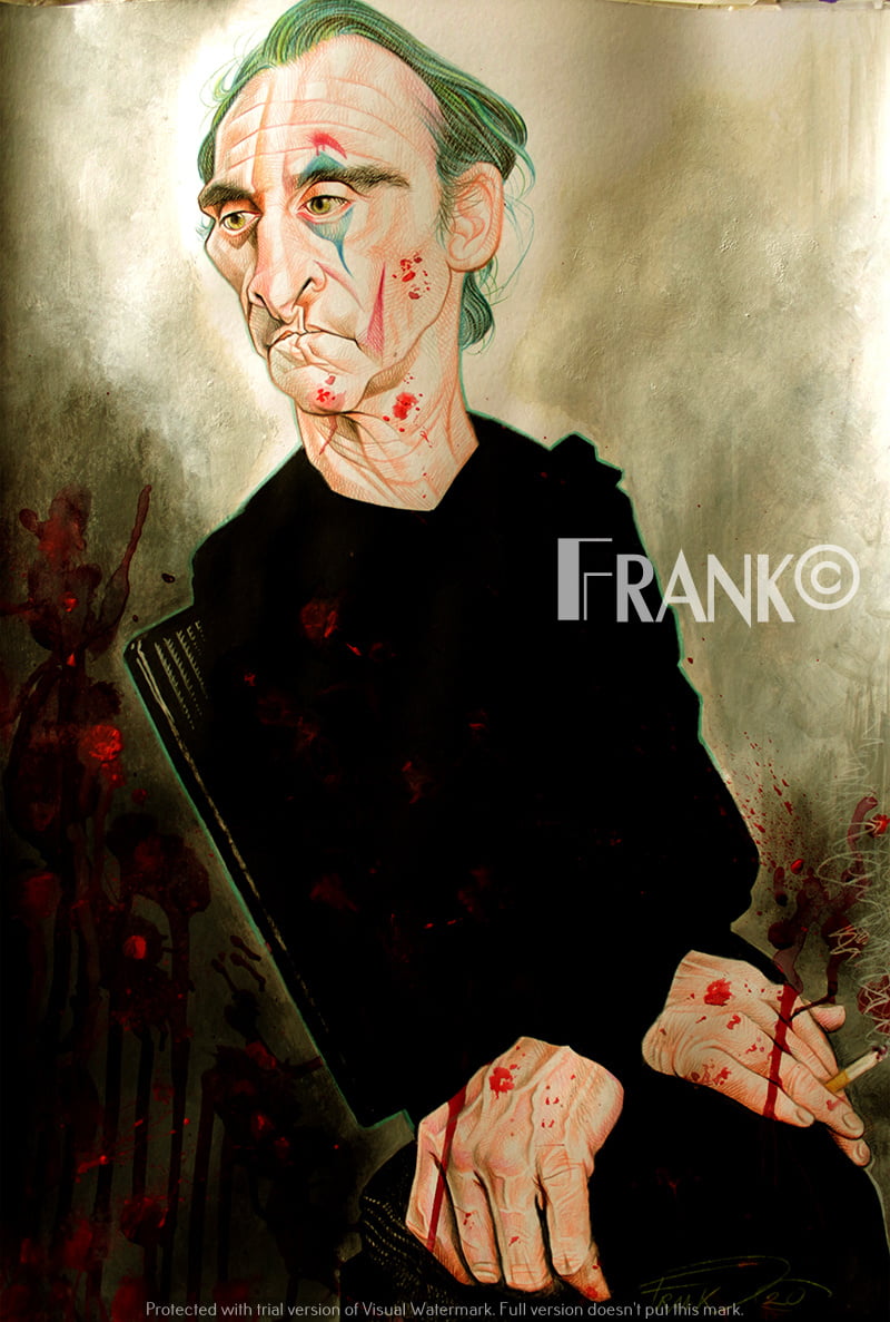 Joaquin Phoenix in Joker 11 Joaquin Phoenix in Joker, pencils on paper by Frank