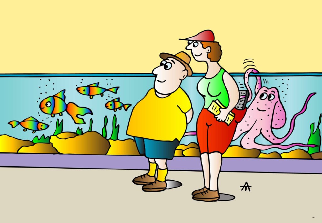 Tourists and octopus 6b col - Tourists