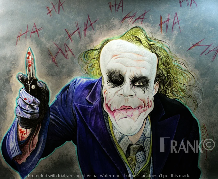 How to draw Heath Ledger's Joker - Sketchok easy drawing guides
