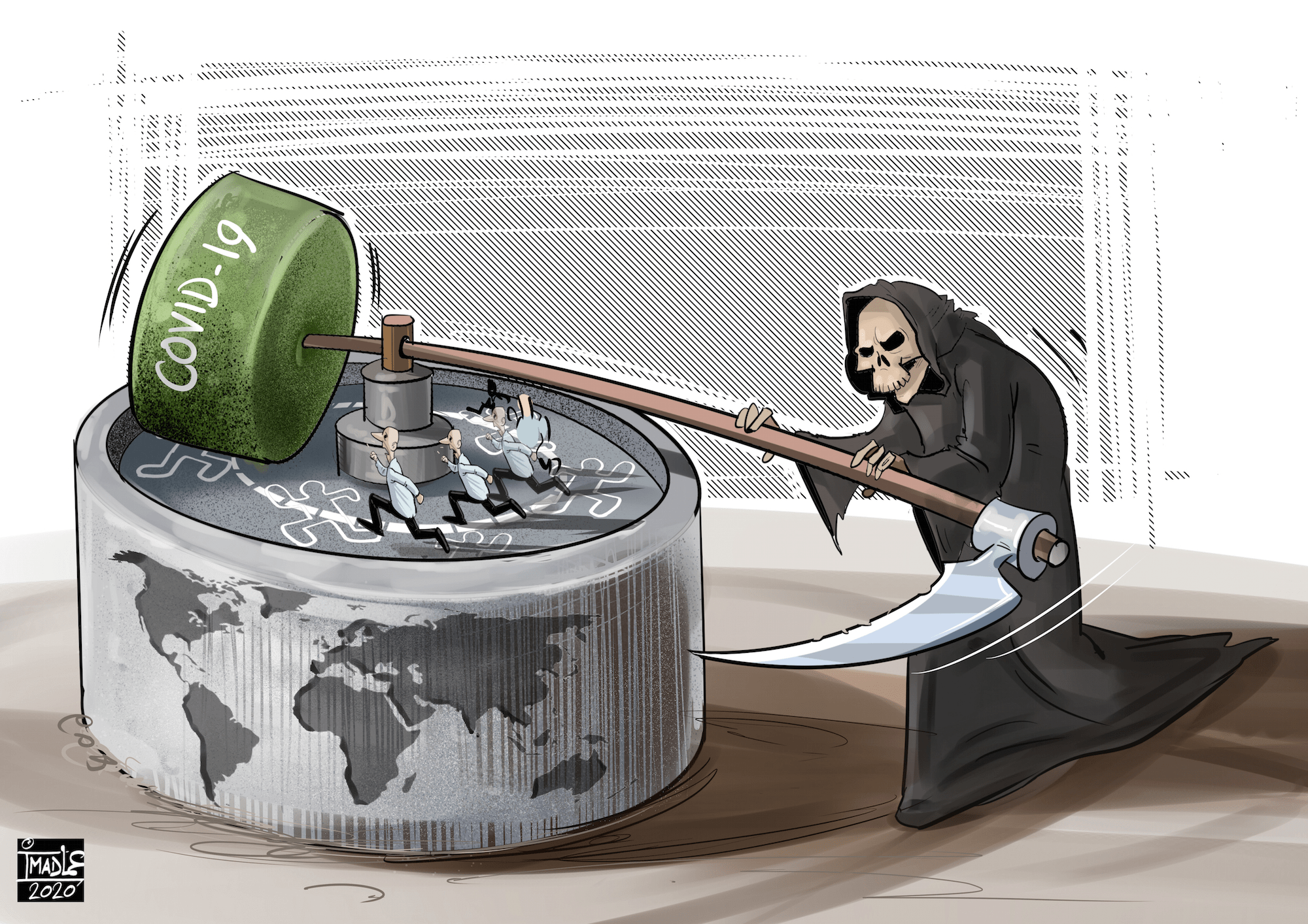 COVID-19 mill Cartoon 