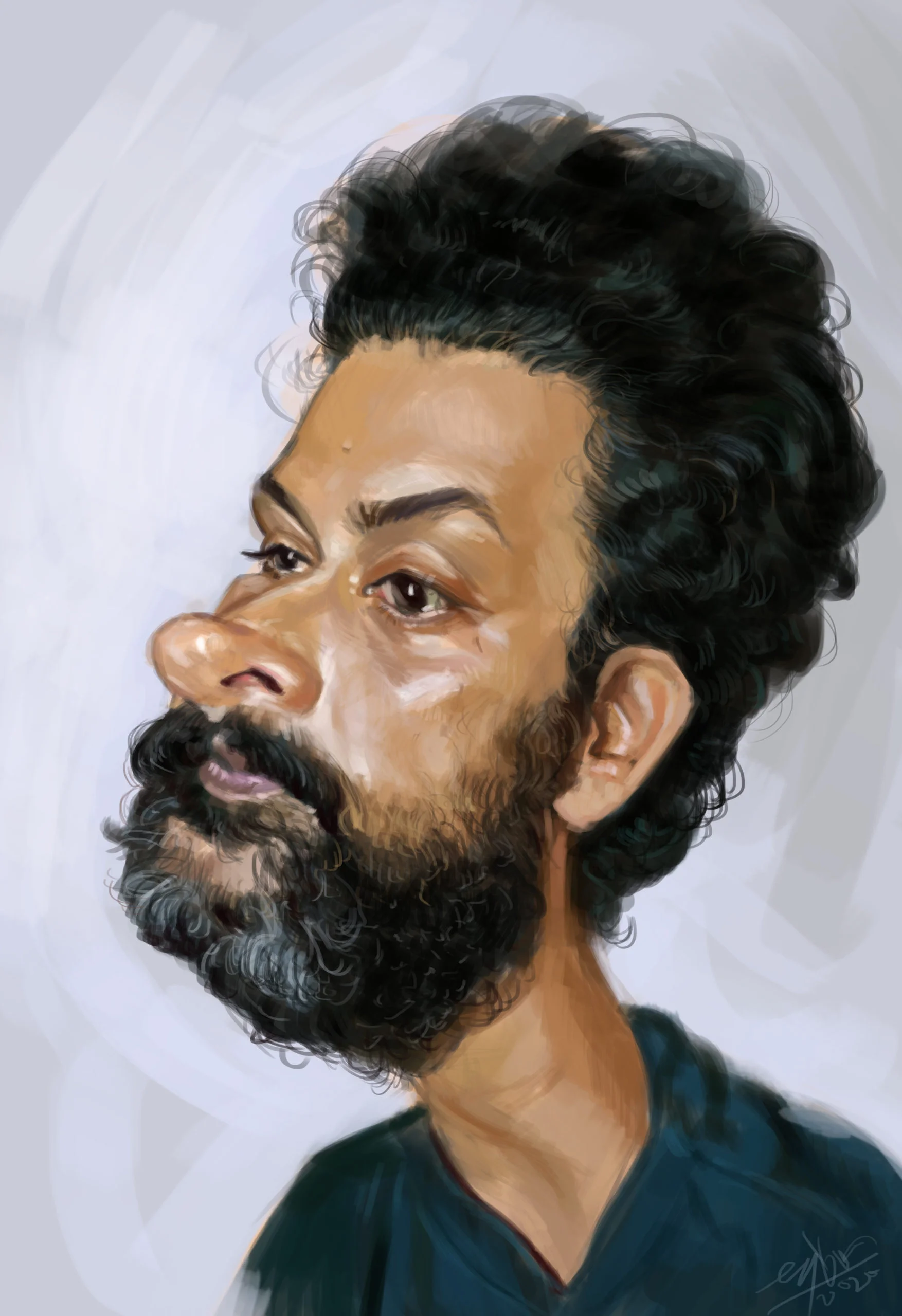 Digital caricature of Roshan Ravindra
