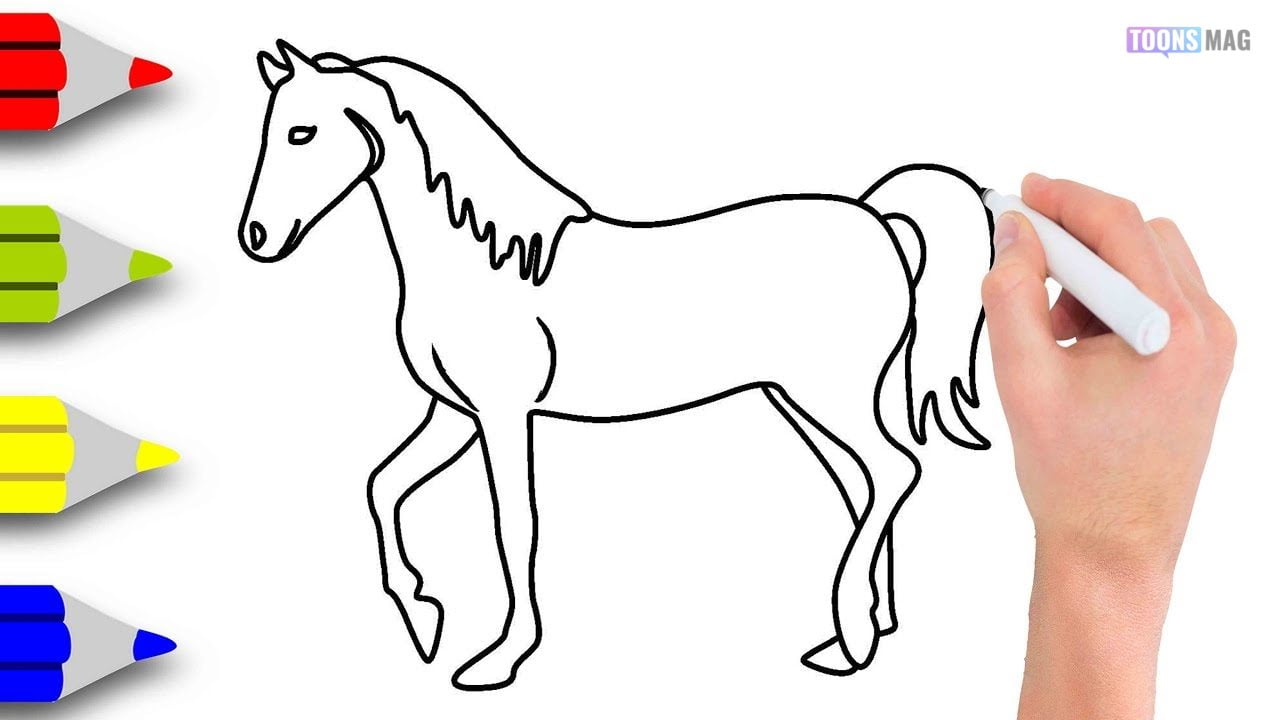 How To Draw A Horse Step By Step : How To Draw Horse For Kids Step By ...