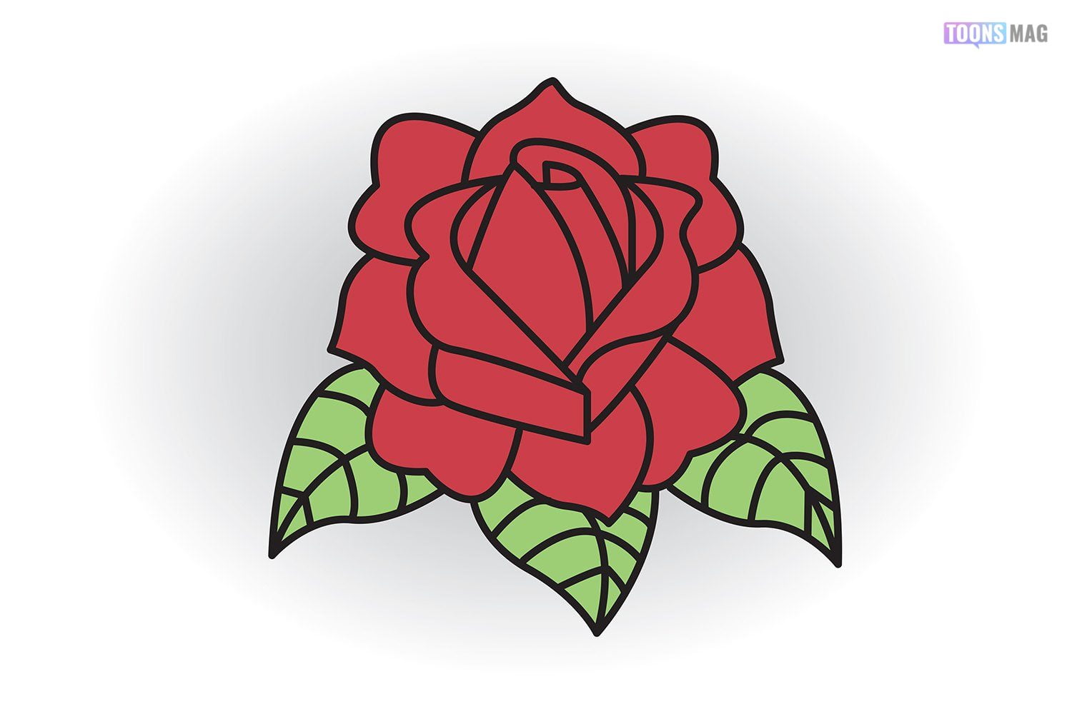 Red Rose Easy Drawing