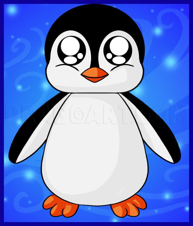 How To Draw A Baby Penguin, Easy Tutorial, 5 Steps - Toons Mag