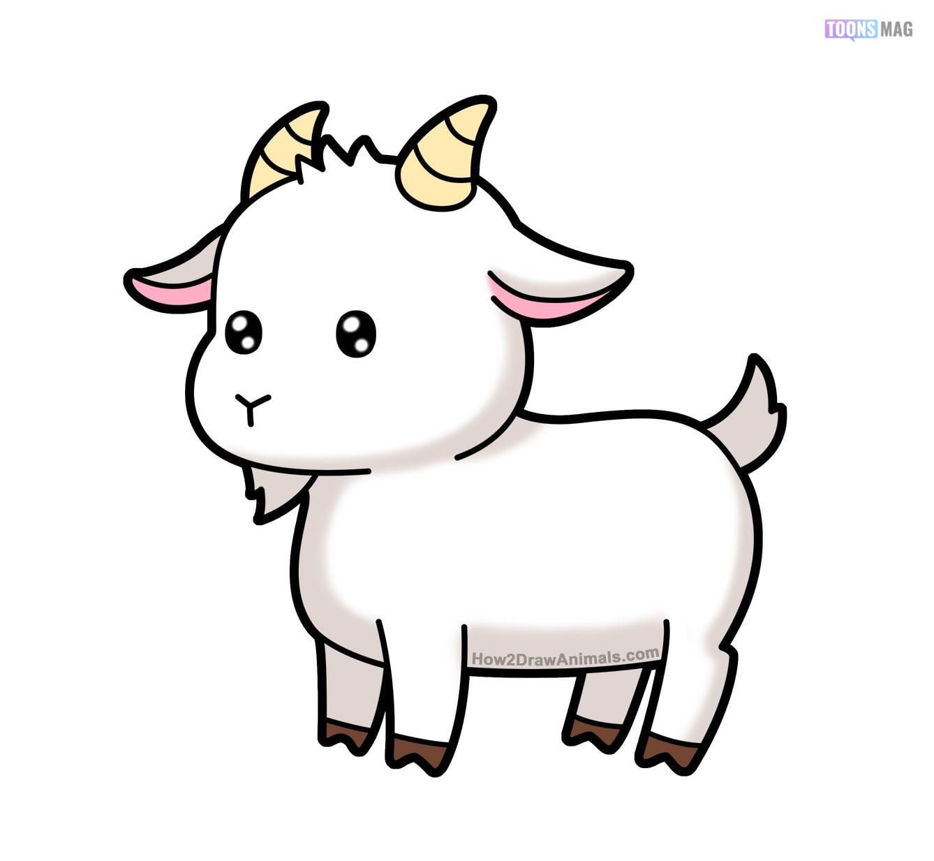How To Draw A Goat Easy Tutorial - Toons Mag