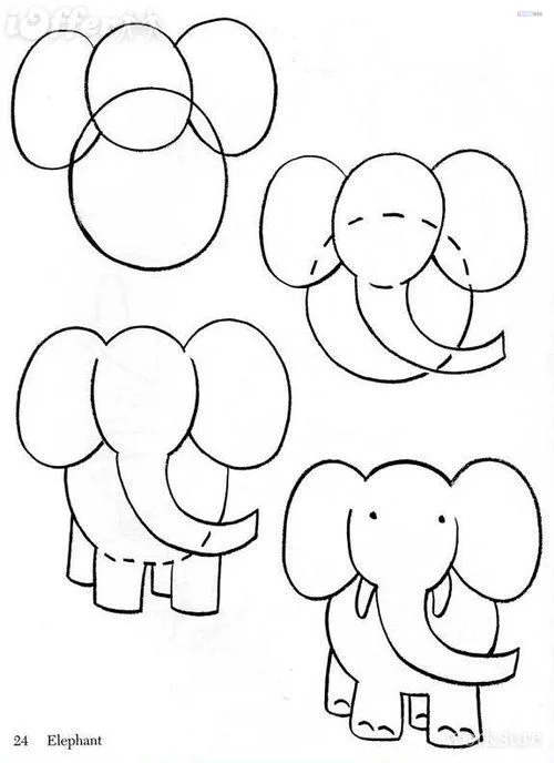 How To Draw An Elephant Clip Art - Baby Elephant Easy Drawing - (1400x1044)  Png Clipart Download