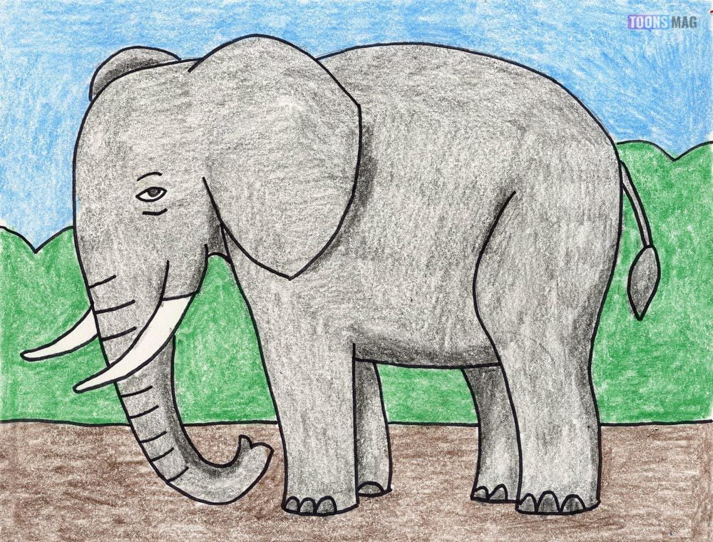 How To Draw An Elephant For Kids: Step-By-Step Tutorial