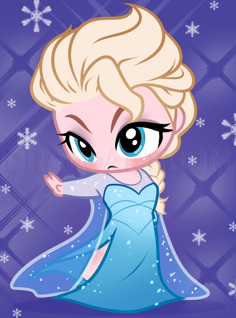How To Draw Chibi Elsa Easy Tutorial, 11 Steps - Toons Mag