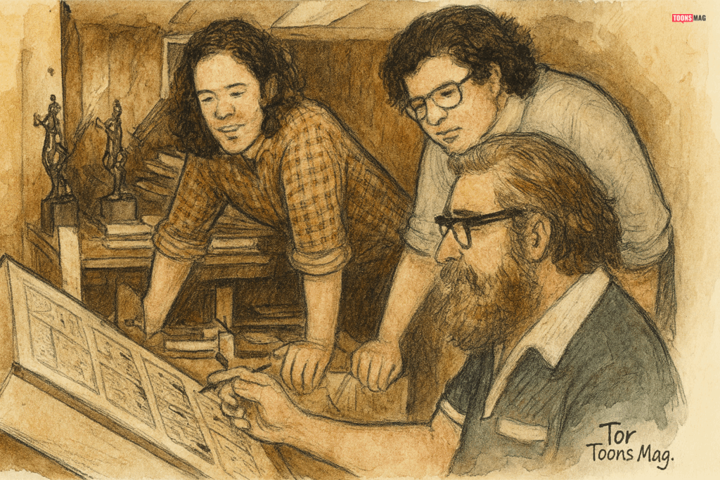 Dik Browne and his sons (Chris, Chance and Dik Browne)