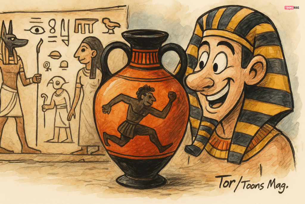 Cartoons in Ancient Civilizations: From Hieroglyphs to Pottery