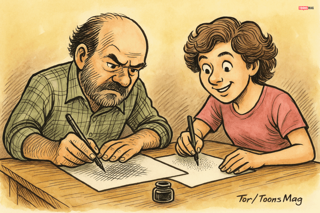 Mastering the Art of Cross-Hatching in Black-and-White Cartoons